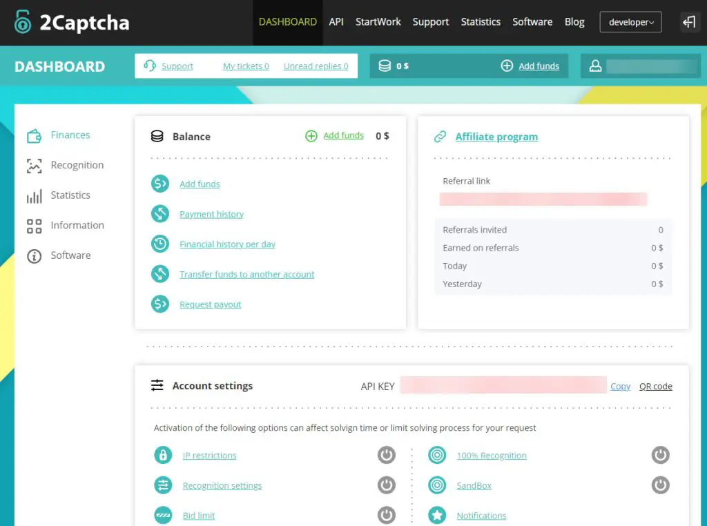 2Captcha - Website Dashboard Overview- HubPrix.com