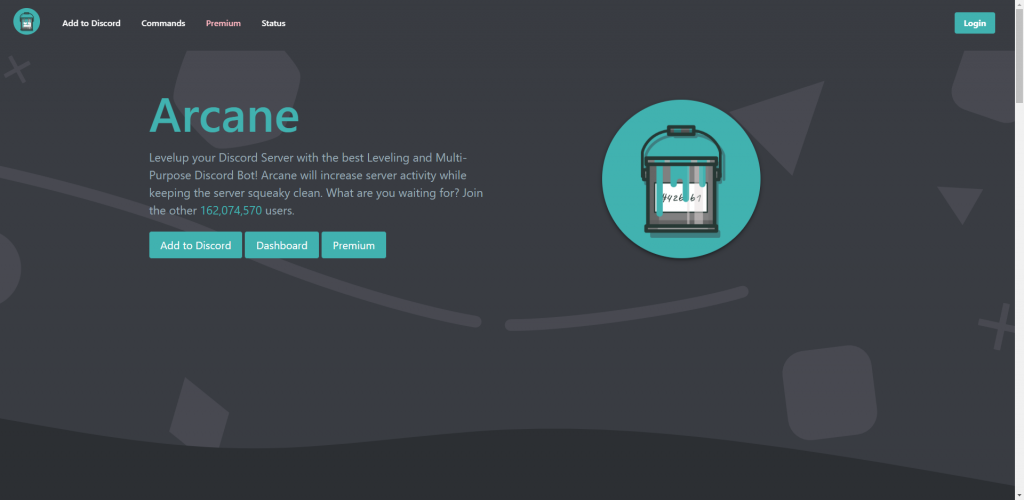 Arcane Discord Bot Website Overview - Hubprix.com