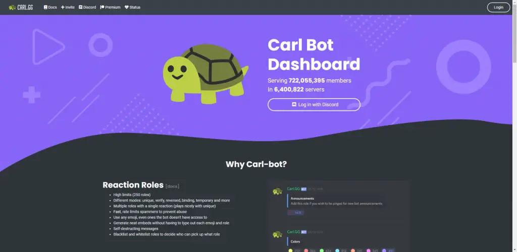 Carl Bot Discord Website Overview - Hubprix.com