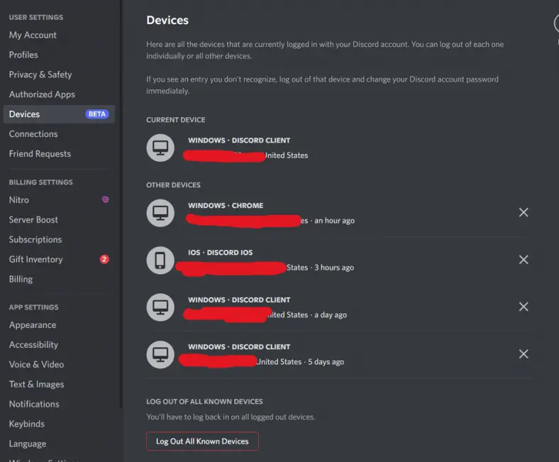 Discord Device Manager Security Feature To Check Logged in Accounts ...