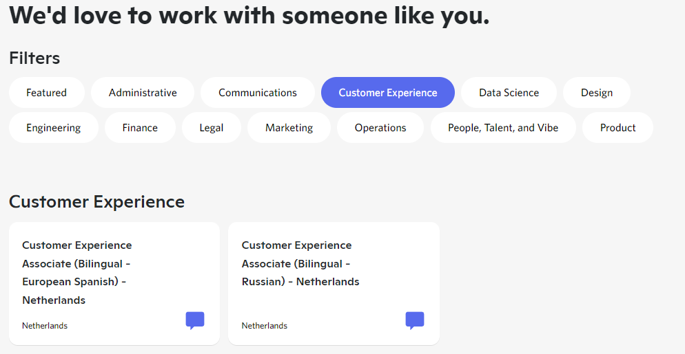 Discord Career Page - Customer Experience Netherlands
