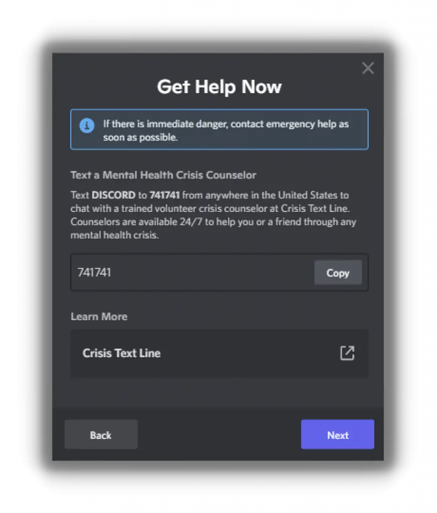 Discord - Get Help Now Feature