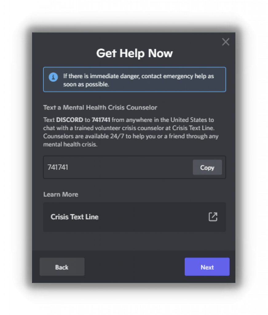 Discord - Get Help Now Feature