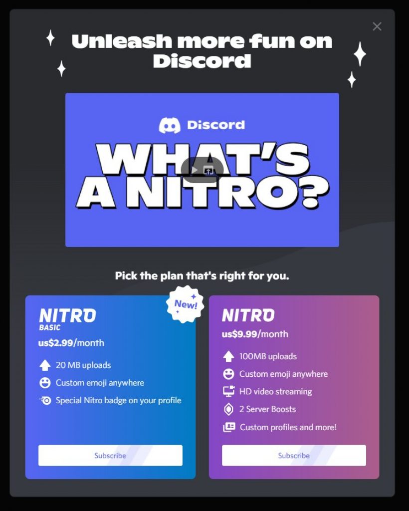 Discord Nitro Basic Comparison  - Hubprix.com