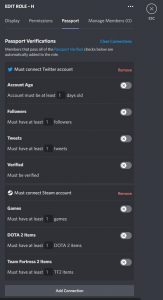 Discord Passport Server Editing Role