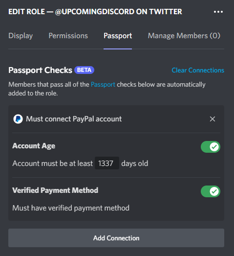 Discord PayPal Connection Passport
