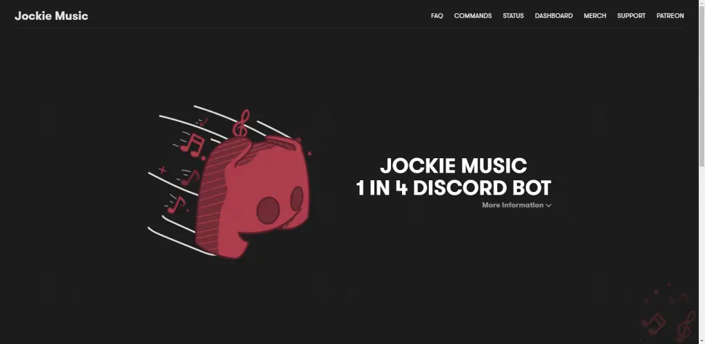 Jockie Music Discord Music Bot Website Overview - Hubprix.com