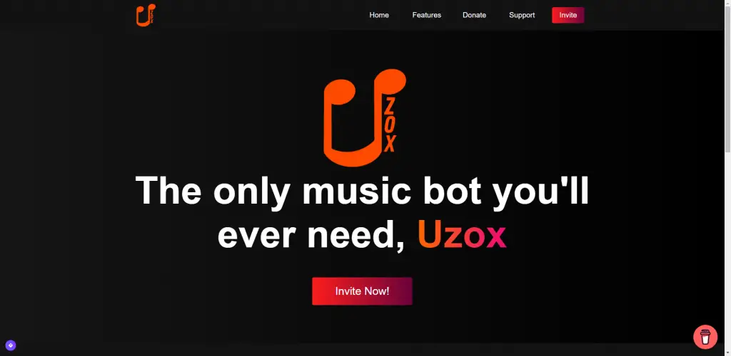 Uzox Discord Music Bot Website Overview - Hubprix.com