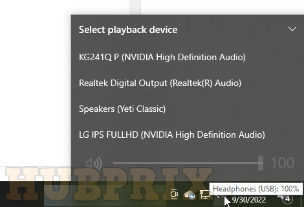Audio Device Volume Windows Setting