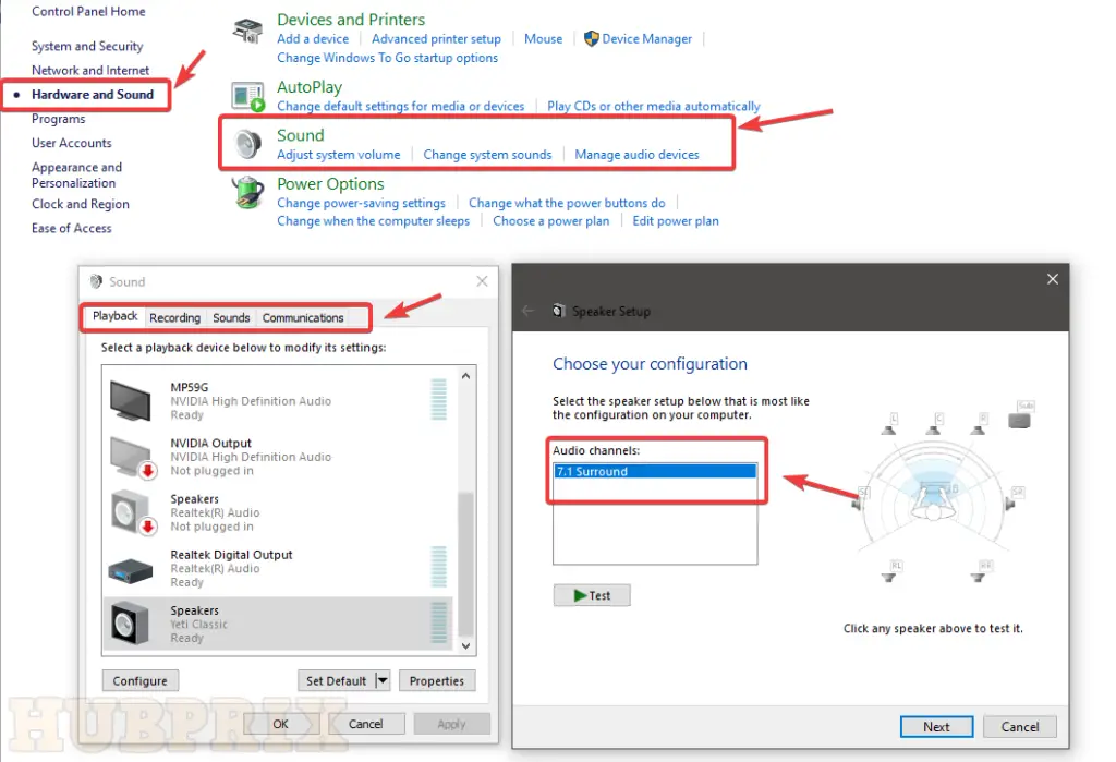 Change Speakers Configuration of Your System to Stereo Setting Controle Panel