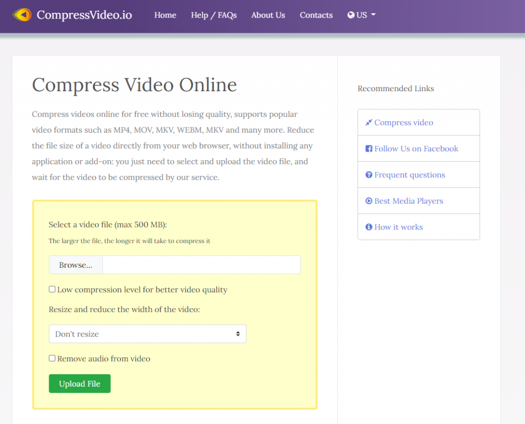 CompressVideo io Website Review Preview HubPrix