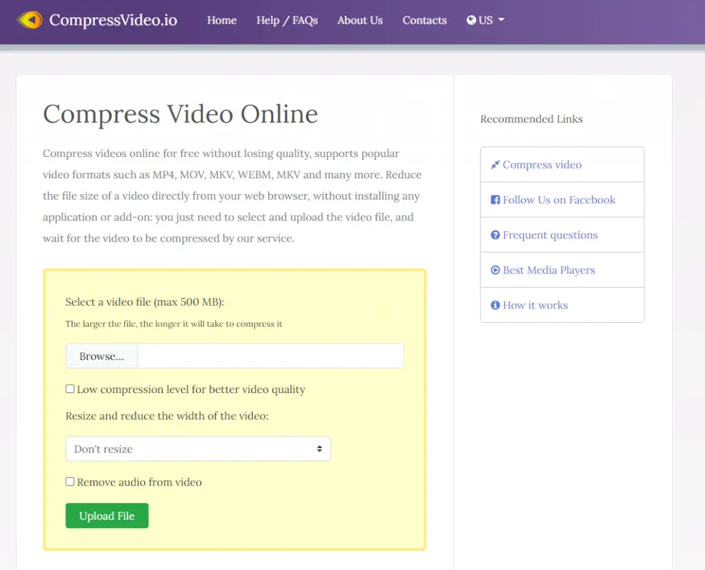 CompressVideo io Website Review Preview HubPrix