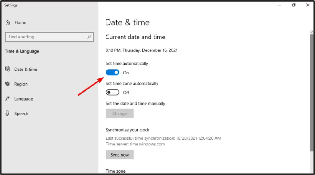 Configure Windows Date and Time HubPrix