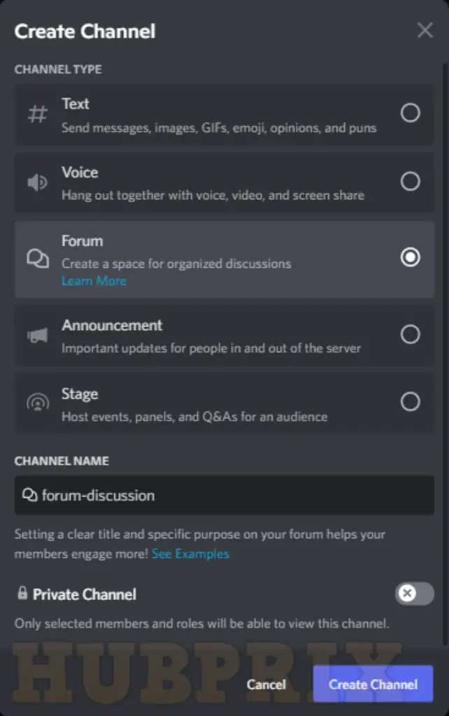 Create Channel Forum Discord New Feature HubPrix