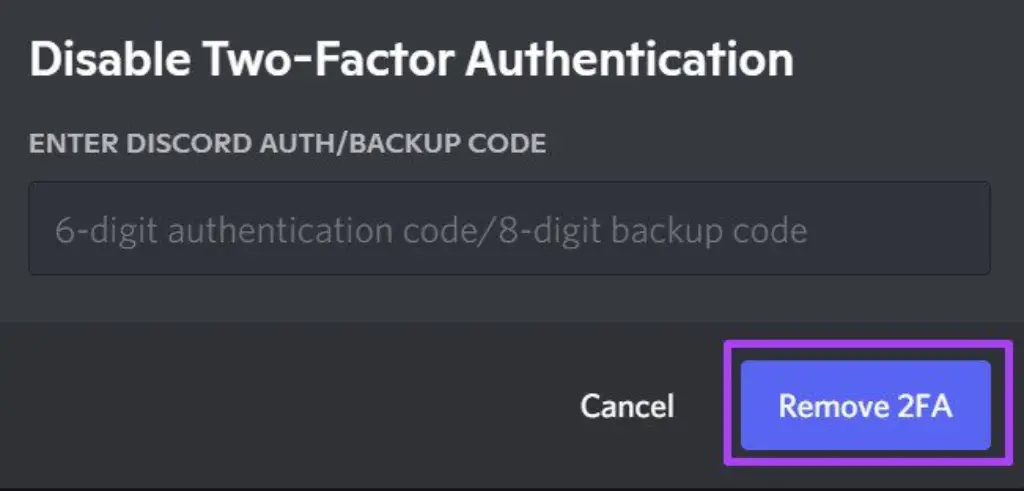 Disable 2FA Discord Authentication Overview