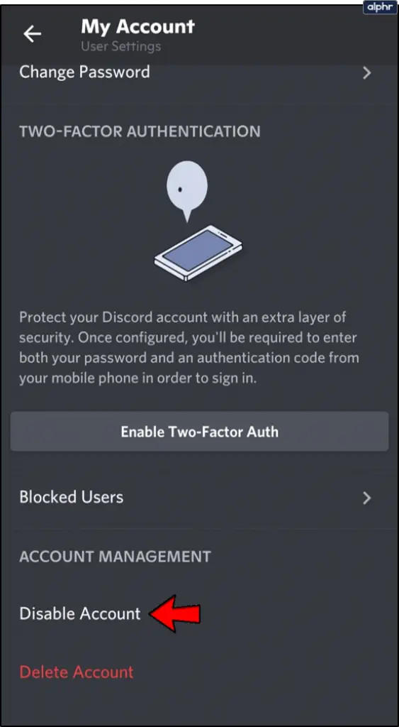 Disable Account Discord Setting Support