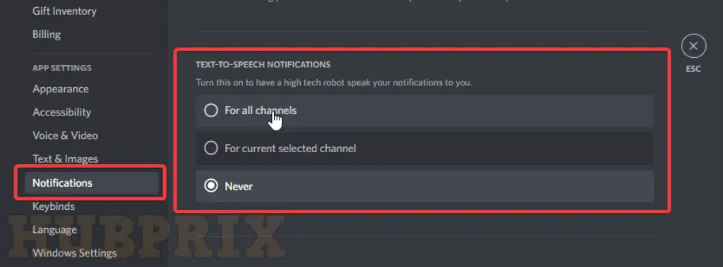 Disable and Enable Text to Speech in Discord Setting