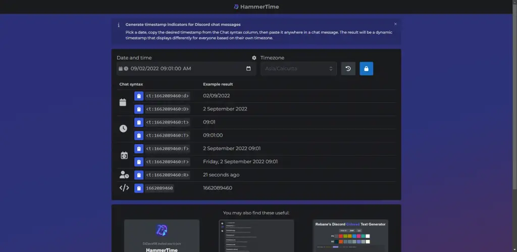 Discord Hammer Time Bot Overview