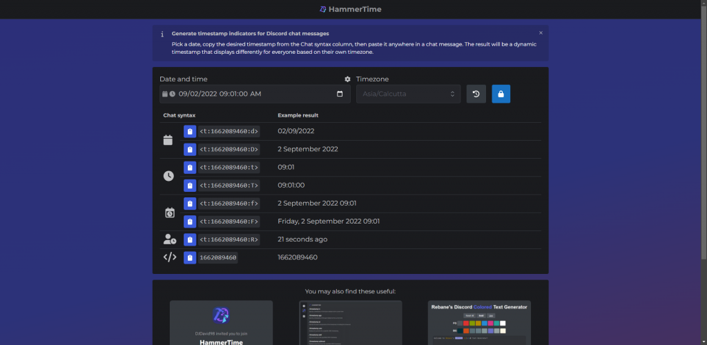 Discord Hammer Time Bot Overview