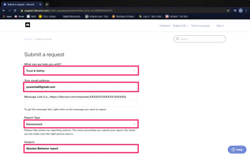 Discord Message Report Spam Suppport Hubprix