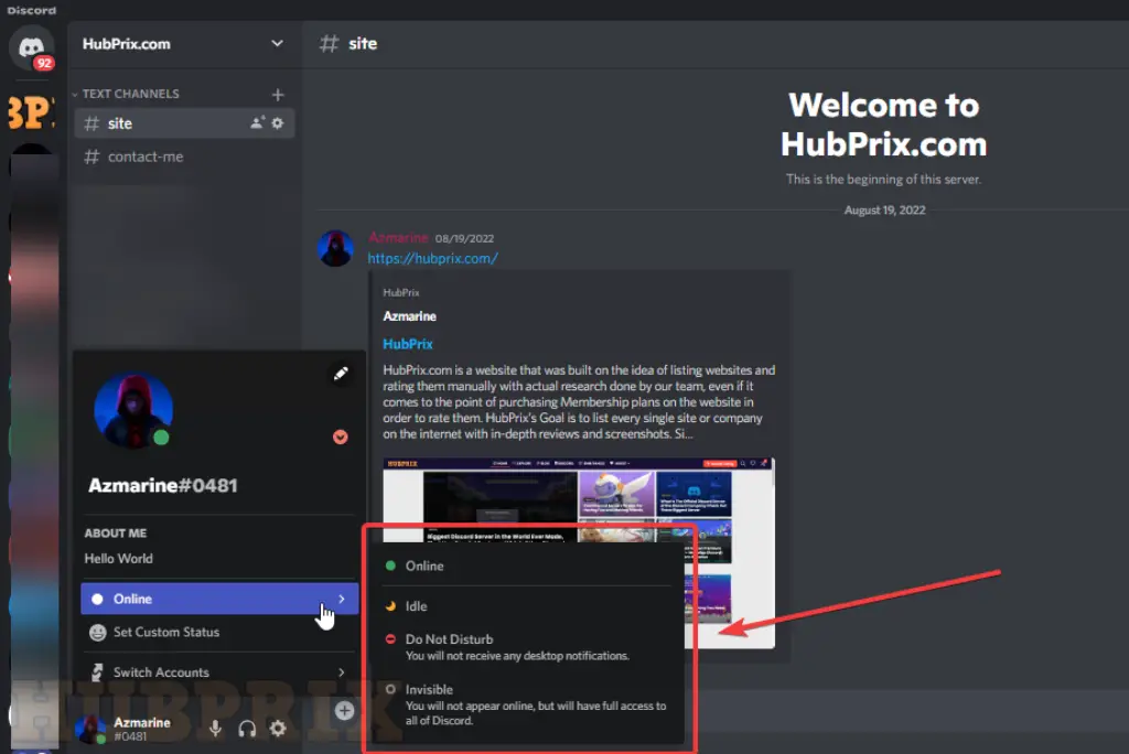 Discord Online Status Online Idle Disturb Preview HubPrix