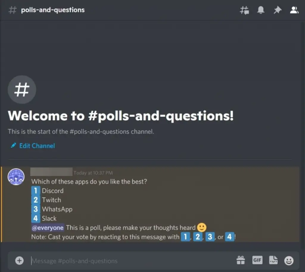 Discord Polling Channel Example HubPrix