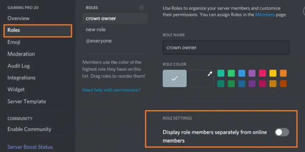 Discord Server Owner Get Role Setting