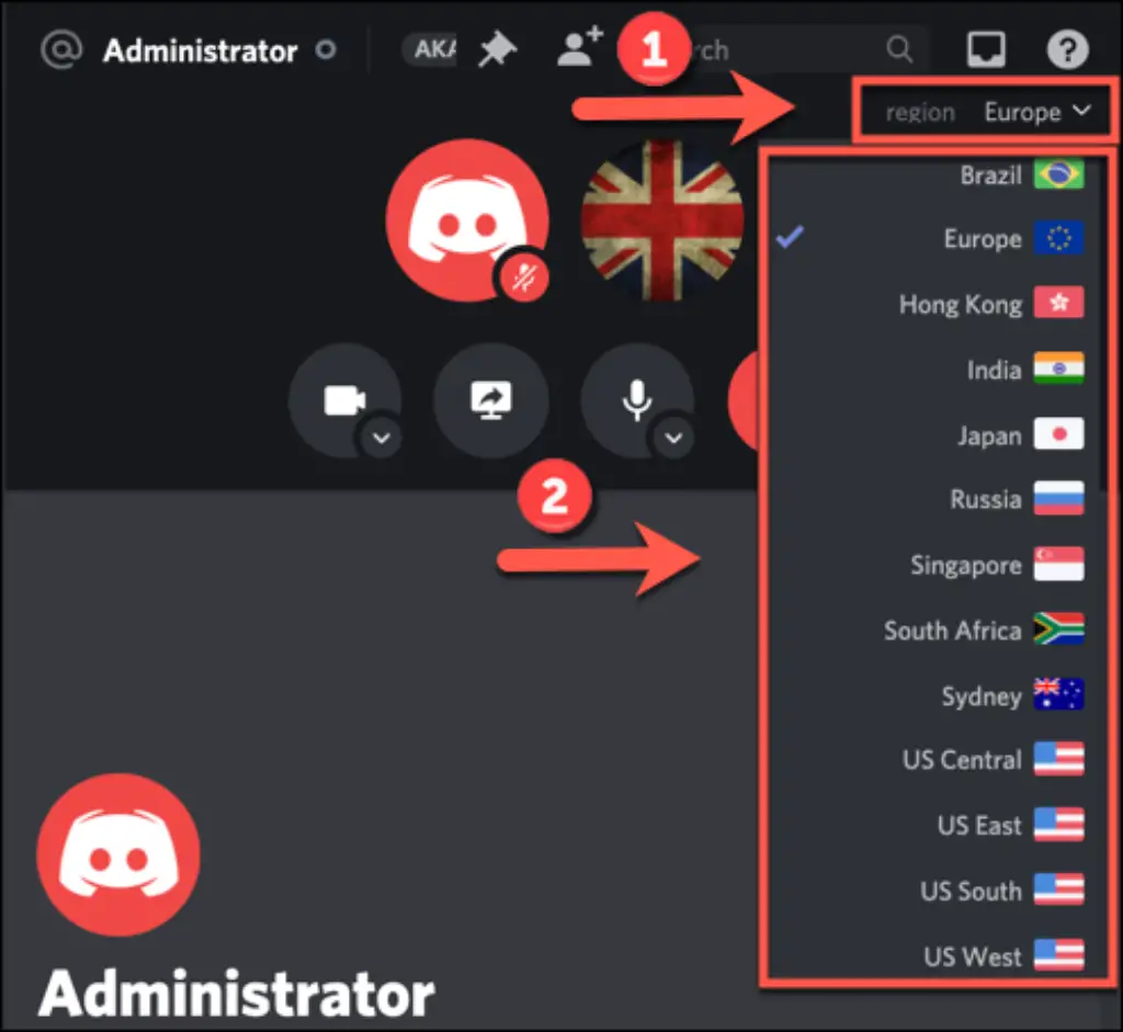 Discord Server Region Choosing