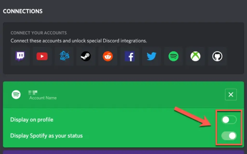 Discord Spotify Status Connection Display Status HubPrix