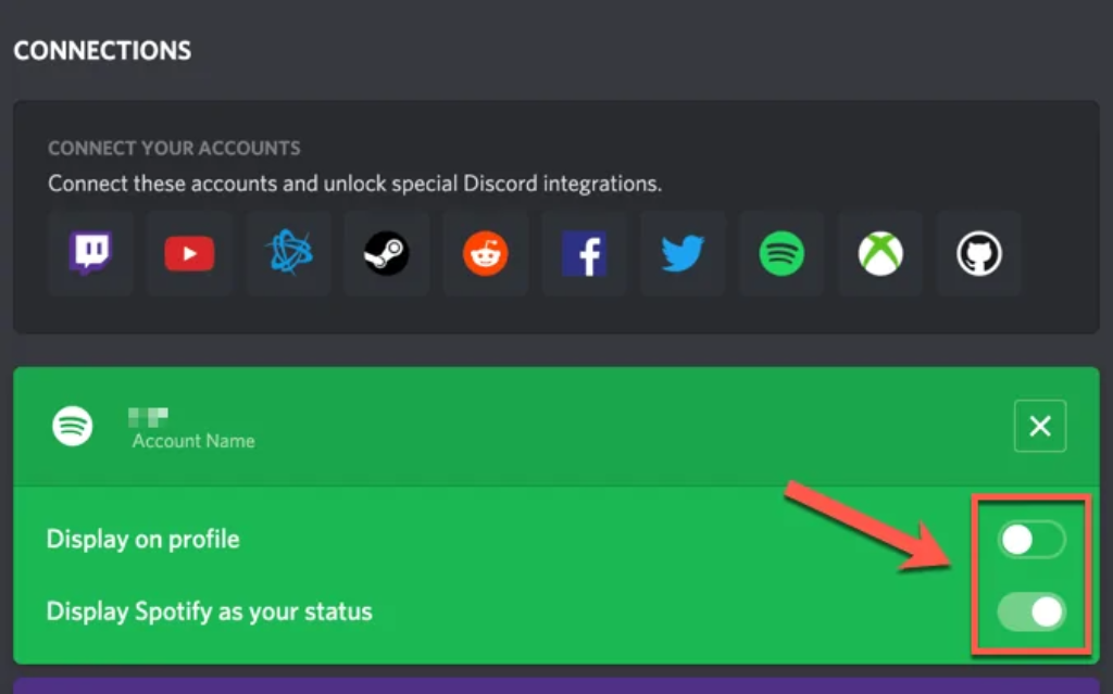 Discord Spotify Status Connection Display Status HubPrix