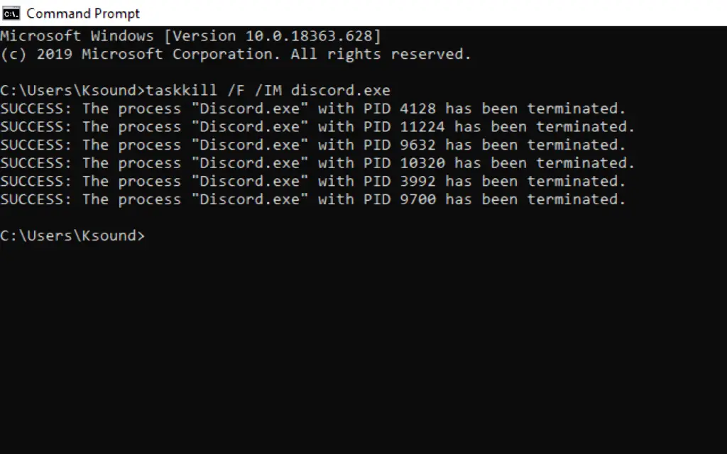 Discord Task Kill From Command prompt
