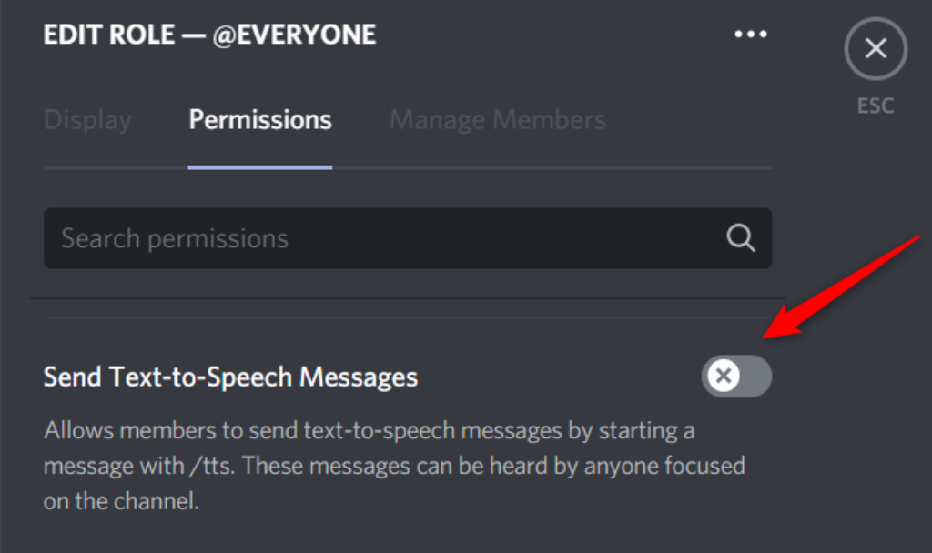 Discord Text To Speech Permissions Setting