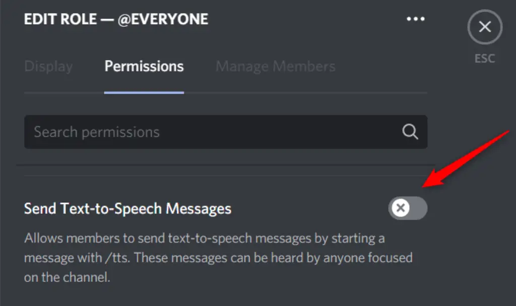 Discord Text To Speech Permissions Setting