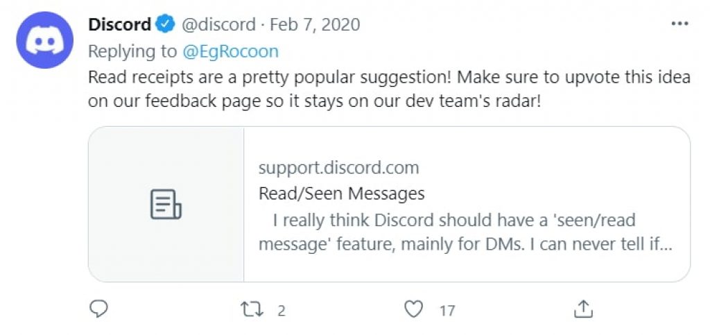 Discord Twitter Reply on Read Messages
