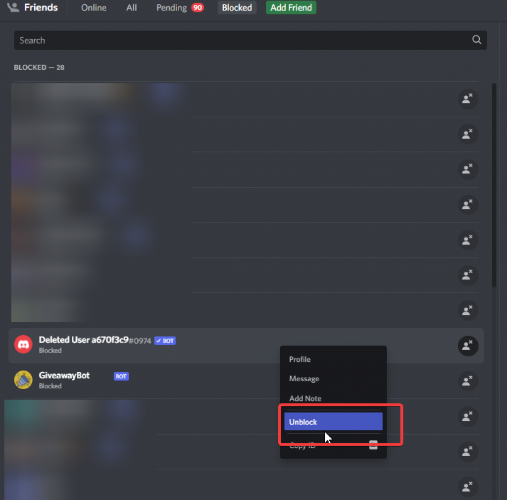 Discord Unblock Feature Option Process HubPrix