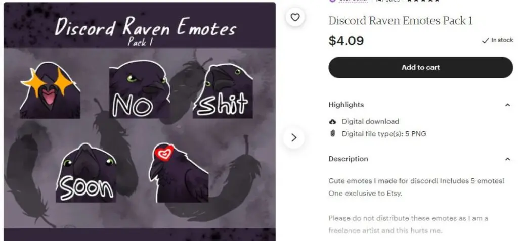 Etsy Raven Emotes Review