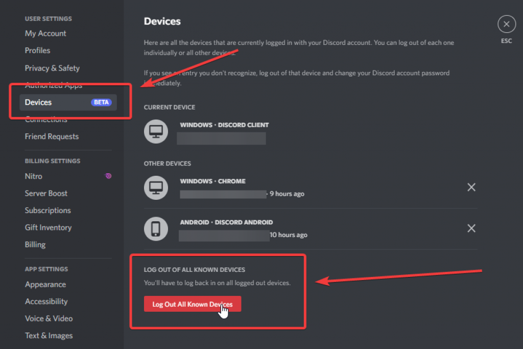 Logout All Known Devices Discord Devices Beta Feature