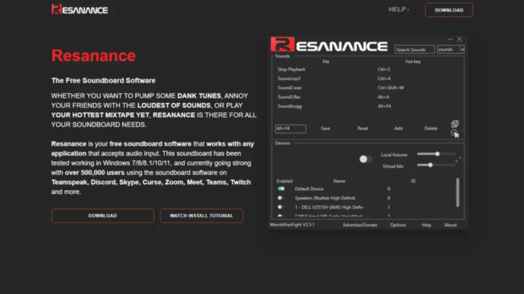 Resanance Discord Sound Board