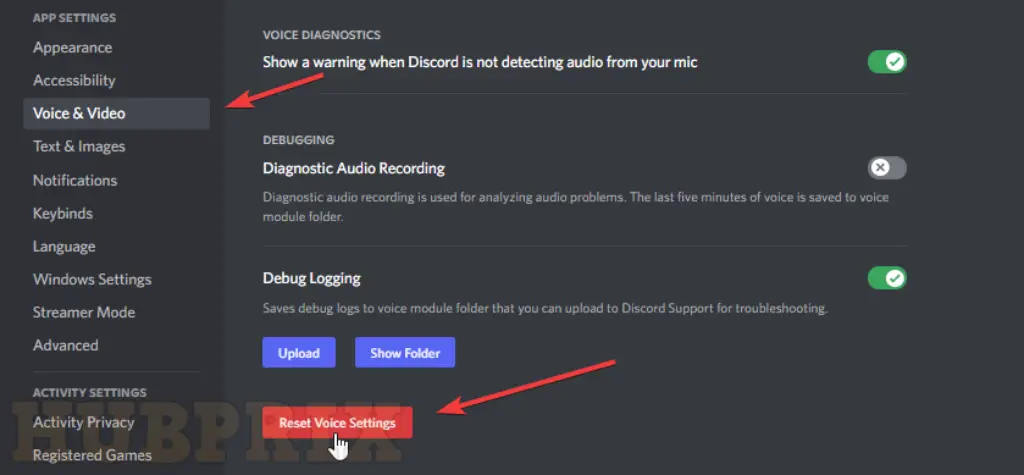 Reset Discord Voice Setting to Default Setup HubPrix