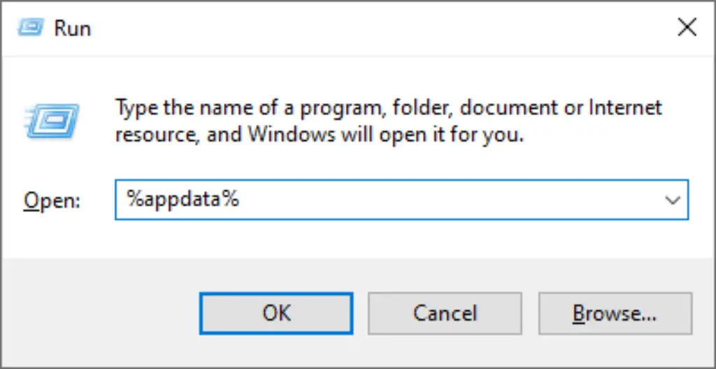 Windows Run App Data Delete Discord