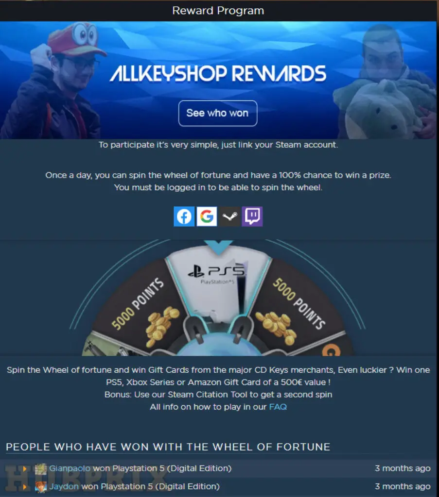 AllKeyshop Reward Program Plans