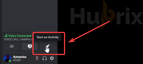 Click Start Activity Discord
