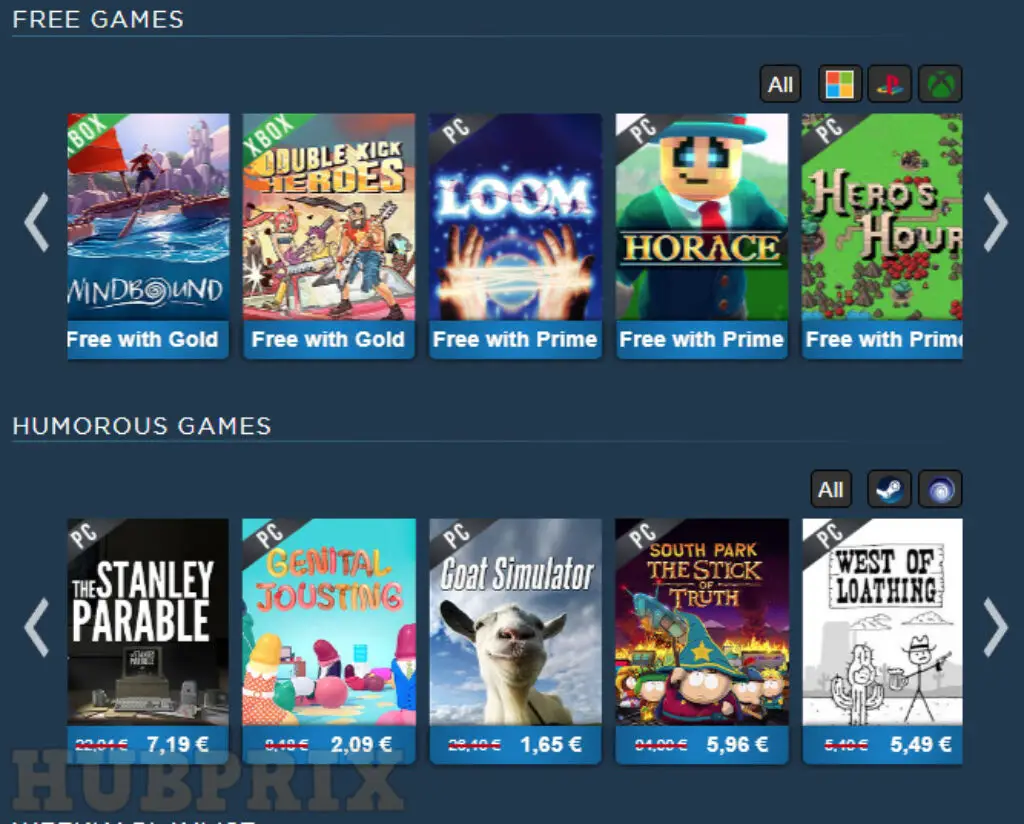 Free Games and Best Deal Page AKS