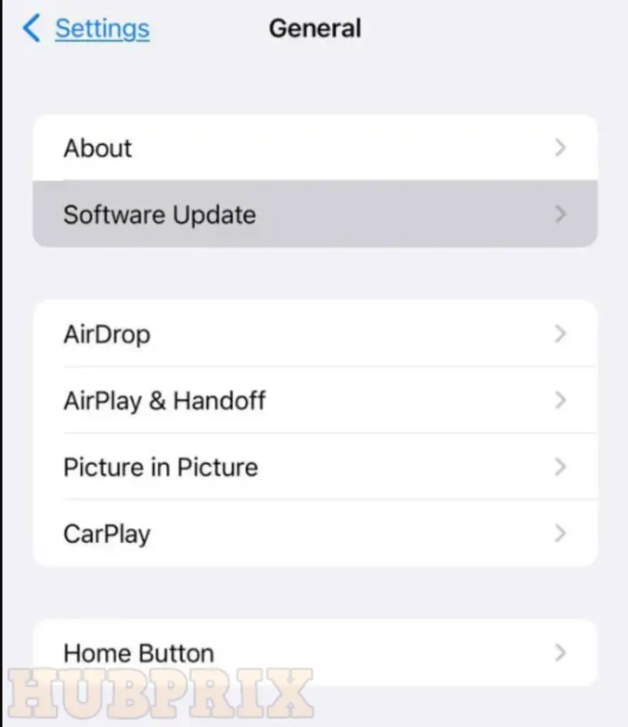 IOS Iphone Software Update About