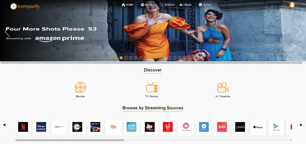 Komparify Website Streaming Overview