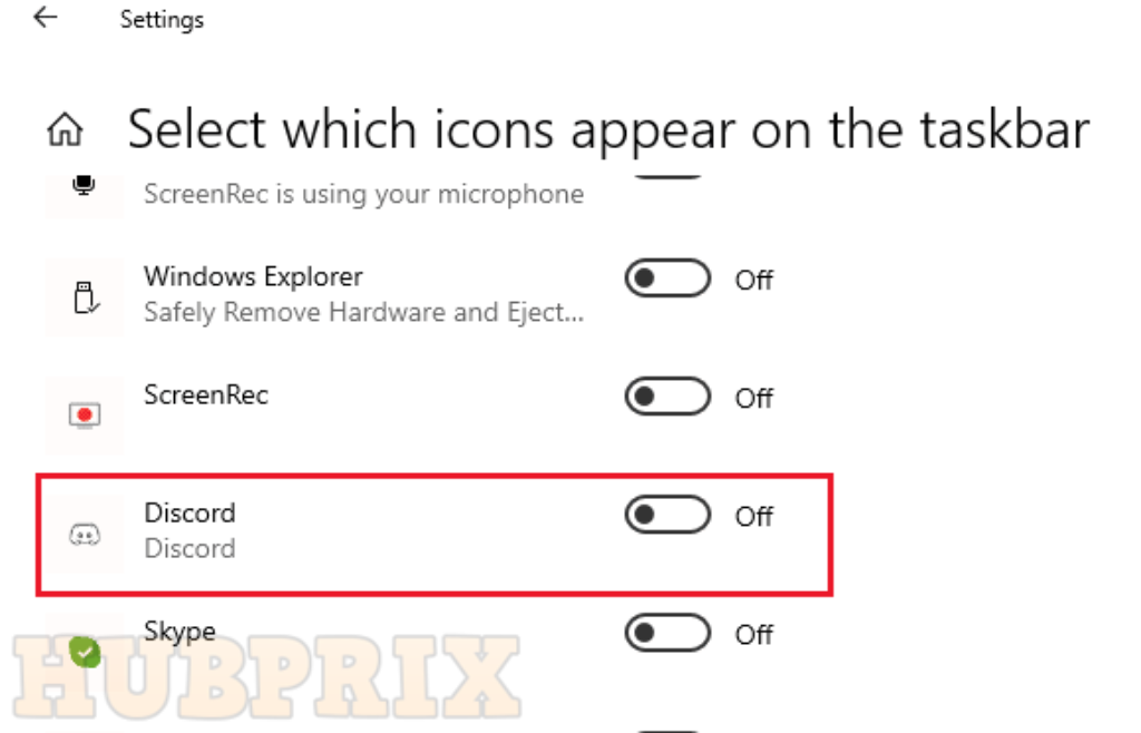 Modify Taskbar Setting Discord