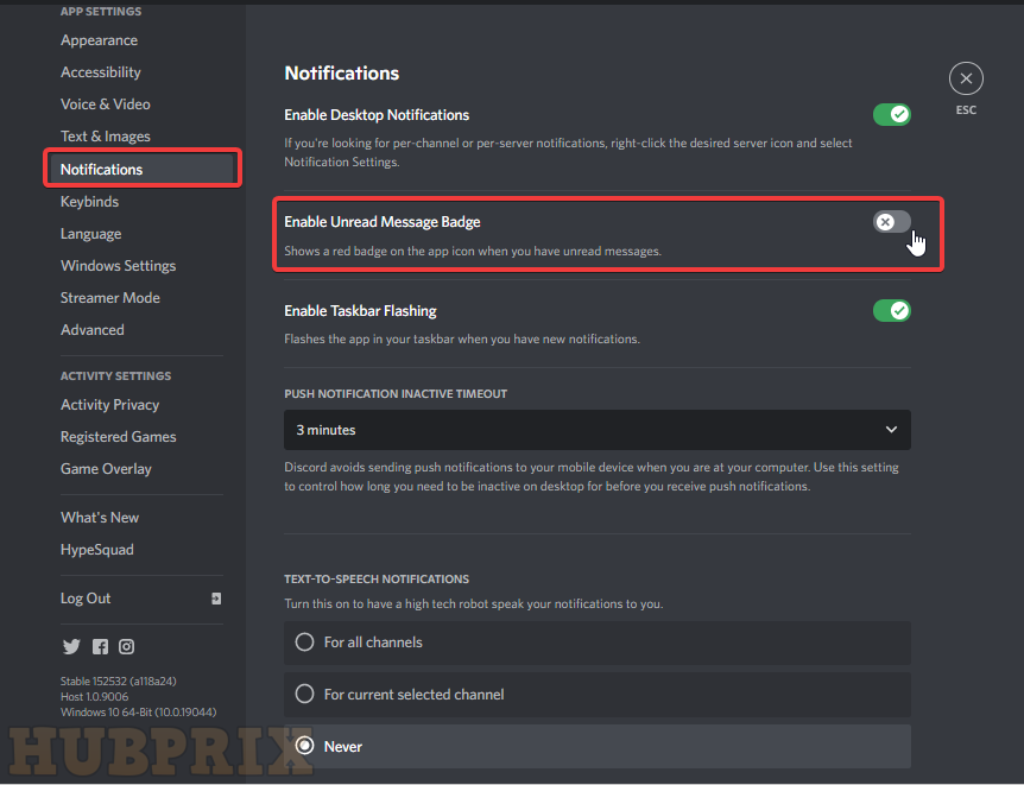 Turn Off Unread Message Badge Setting
