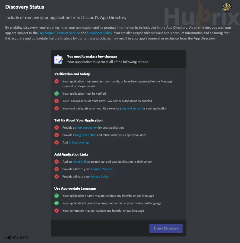 Discord App Directory Rules