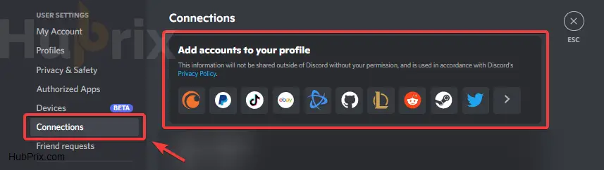 Discord Connection Gear Setting Icon
