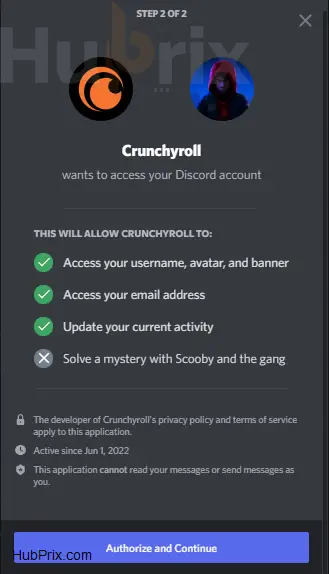 Discord Permission Asking Crunchyroll